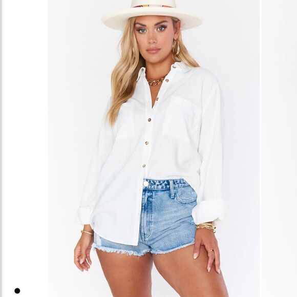 Show Me Your Mumu Presto Shirt White Linen Size XS NWOT - Picture 1 of 11